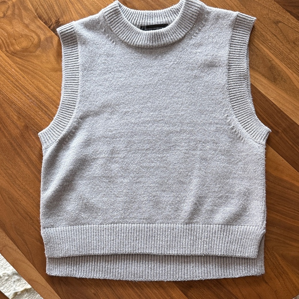 French Connection Gray Sleeveless Sweater